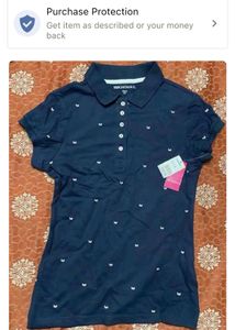 Navy Blue Printed Polo Shirts