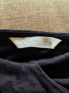 Zara Black Off-Shoulder Twist Neck Top