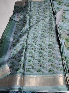 Grey colour floral design saree...