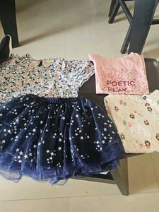 Kids Clothes- Blue Blouz top and Skirt