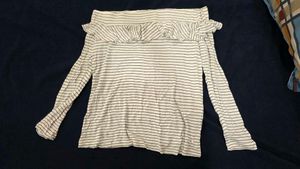Striped Ruffle Detail Top