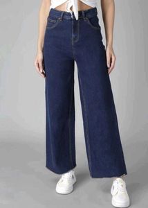 Navy Blue High rise Wide Leg Jeans