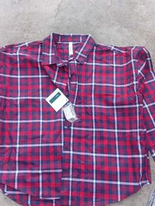 Red &amp; Blue Plaid Button-Up Shirt