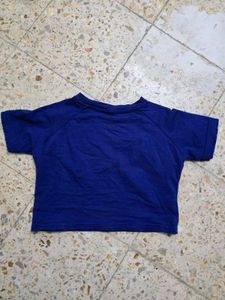 Vibrant Blue Cropped T-Shirt