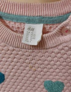 H&amp;M Cute Pink Heart Sweater