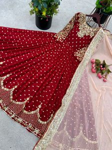Party Wear Gown and Dupatta