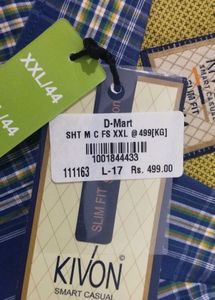 KIVON Blue Checked Casual Shirt