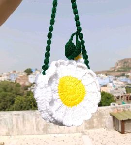 Handmade Daisy Crochet Sling Bag
