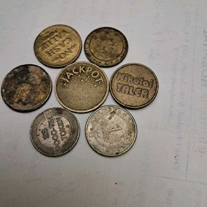 7 Vintage worldwide Token coins
