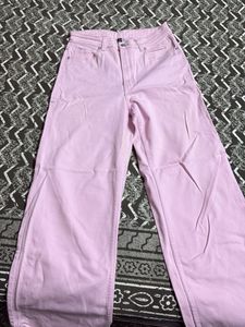Light Pink Wide Leg Jeans