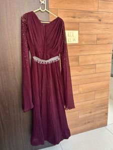 Elegant Wine  Maxi Dress