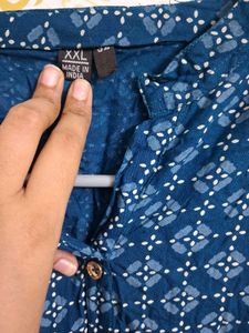 Blue Printed Short Kurta