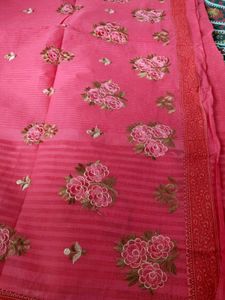 Pink Dhaga Work Saree Pure cotton 🩷
