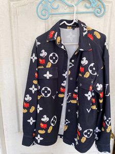 Mickey Mouse & LV Print Button-Up Shirt