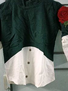 Unique Rose Applique Blouse