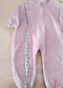 Cute Pink Fleece Baby Romper