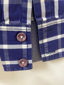 Blue Plaid Button-Down Shirt