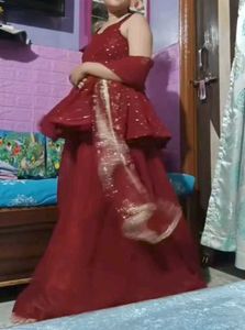 Elegant Red Sharara Set