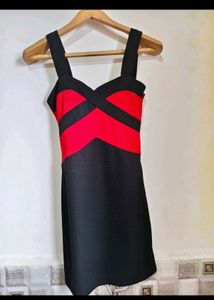 Chic Red &amp; Black Mini Dress