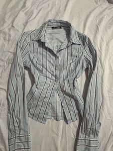 Stripped Y2k Fitted Shirt