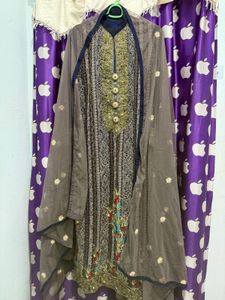 Navy blue Pakistani Embroidered Kurta Set