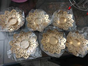 Set of 6 Lotus Design Candle Holders