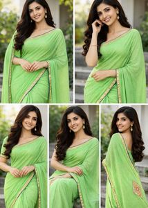 Elegant Green Saree Very light weight article