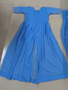 Blue Embroidered Ethnic Gown