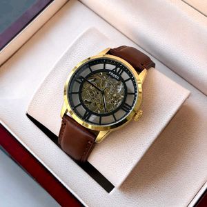 Fossil Automatic Watch - Gold Case Brown Leather