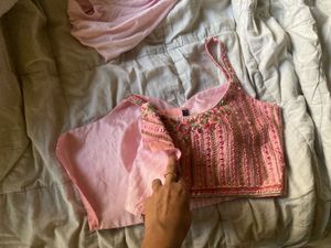 Pink Embroidered Blouse !👚 padded * unstitched