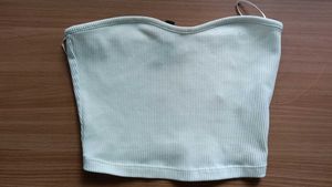 Ribbed White Tube Top