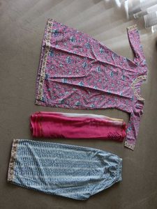 Boho Pink Floral Kurta Set