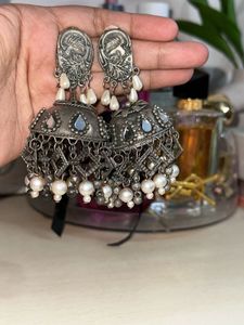 beautiful oxidised jhumkas