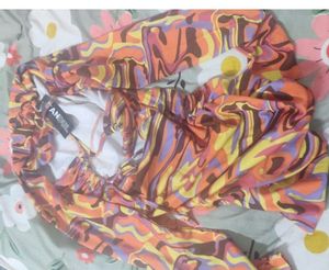 Abstract Print Mesh Crop Top