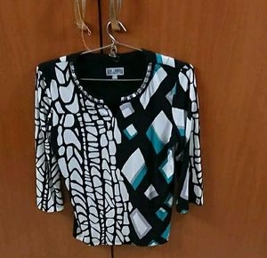 Stylish Geometric Print Top - L Size