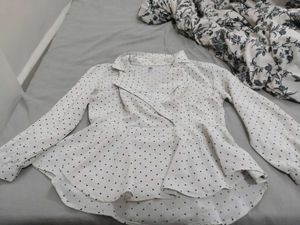 Chic Polka Dot Peplum Top