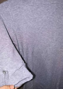 Stylish Grey Mock Neck Sweater
