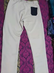 Casual Beige Pants | Both Side Zip Pocket