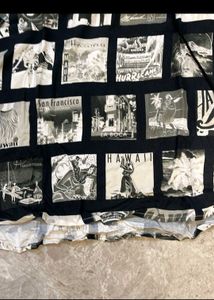 Black &amp; White Travel Collage Top