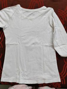 Girls White 'Maybe' Long Sleeve Top