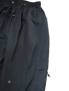 Black Cargo Parachute Pants