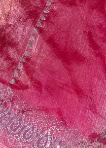Stunning Pink Embellished Saree