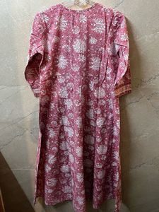Pink Floral Print Kurta