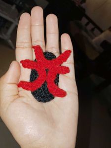 Handmade Red &amp; Black Crochet Hair Clip