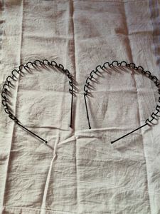Set of 2 Black Metal Headbands combo