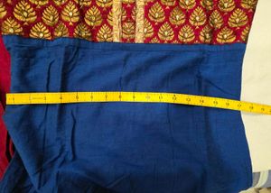Elegant Blue Kurta Set with Red Pants
