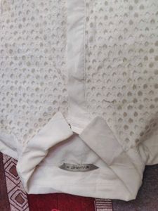 White Lace Detail Button-Up Shirt
