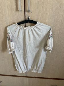 Boho Embroidered Tassel Top