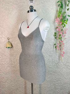 Sparkly Silver Mini Dress