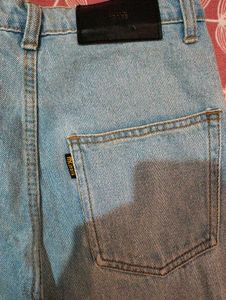 Light Wash Denim Cargo Jeans